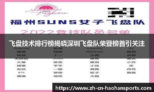 飞盘技术排行榜揭晓深圳飞盘队荣登榜首引关注